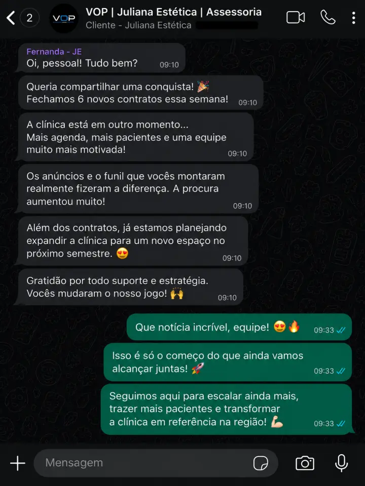 Feedback da cliente Juliana Estética